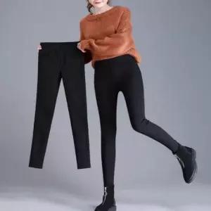 여성 겨울 기모스키니팬츠 밴딩 슬림핏 팬츠 퍼안감 2색