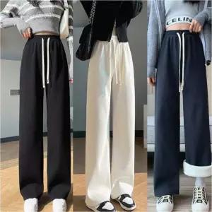 겨울 기모안감 밴딩 와이드 코듀로이 바지 골지 여성