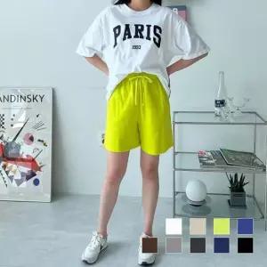 여성 밴딩 팬츠 무지 고무줄 반바지 4부바지