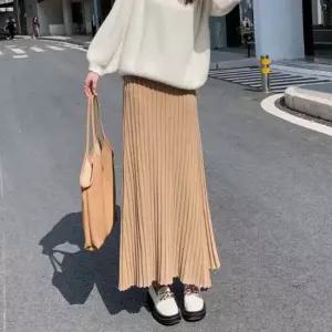 굵은 골지 캐주얼 베이직롱스커트