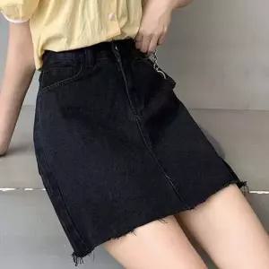 블랙 데님 미니 스커트 검정 청치마 청미니스커트