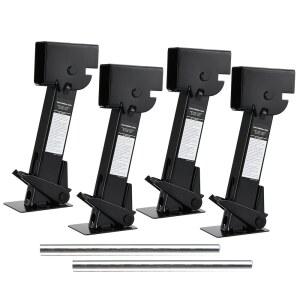 LUSHIH 여행용 RV 캠핑카용 트레일러 스태빌라이저 레벨링 잭 접이식 텔레스코프 다리 4개 세트 - 각각 1000파운드 용량