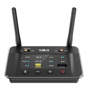 TV 홈 스테레오용 1Mii B03S Bluetooth 5.3 송신기 수신기, 오디오 파일 DAC, aptX 적응형 /LL /HD, 듀얼 링크, 광학 RCA AUX 3.5mm 입출력
