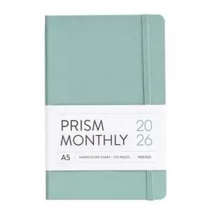 인디고 다이어리 2026 프리즘 A5 먼슬리 스케줄러 (날짜형 25절 월간) (민트라떼)