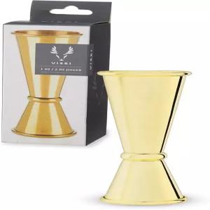 칵테일용 비스키 일본식 더블 지거 바 키트 에센셜 내부 치수 포함 1온스 및 2온스 골드