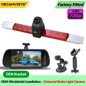 듀얼 렌즈 브레이크 라이트 후방 보기 후진 카메라, Hella 2DA 343 106 201 호환, 7 인치 미러 모니터 포함