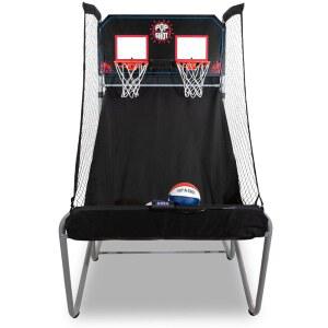 팝어샷 - 홈 듀얼 샷 | 아케이드 농구 게임 포 센서 스코어링 후프, 16가지 모드, 7가지 공 접이식으로 쉽게 보관 가능 모든 플레이어에게 즐거움 제공