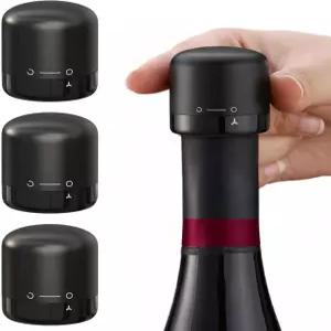 아호마타타 와인 병마개 3개 - 누수 방지 신선하게 유지하는 재사용 가능한 실리콘 세이버 귀여운 액세서리