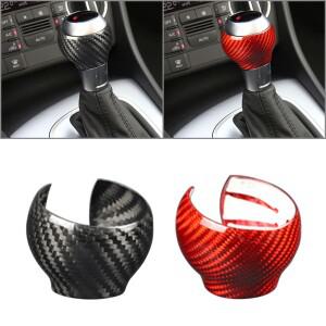 실제 탄소 섬유 기어 시프트 노브 커버, 자동차 스티커 트림 장식, 아우디 Q3 2013