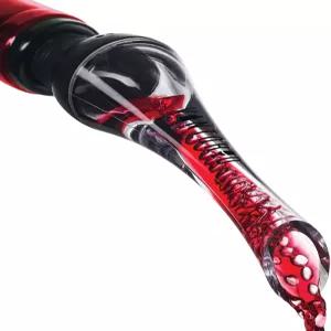 빈토리오 와인 에어레이터 포우러 - 프리미엄 에어레이팅 및 디캔터 스파우트 블랙