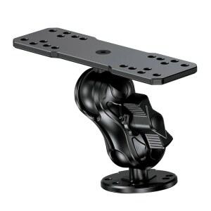 VAZESWIN 알루미늄 합금 피쉬 파인더 마운트, C 사이즈 1.5인치 볼 직사각형 플레이트 및 원형 베이스, 3.5인치 숏 암 마린 전자 가민, 로랑스, 허민버드, 레이마린 등과 호환 가능