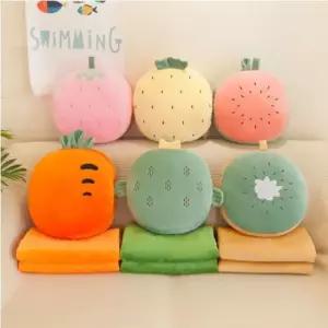 과일 쿠션 극세사 무릎담요 차량 사무실 소파 담요 극세사담요 사무실담요 캠핑담요 병원담요