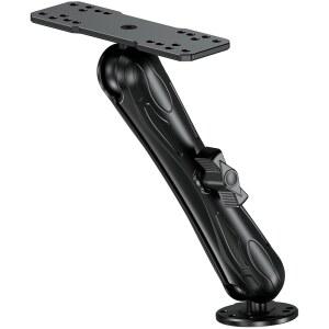 VAZESWIN 알루미늄 합금 피쉬 파인더 마운트, C 사이즈 1.5인치 볼 직사각형 플레이트 및 원형 베이스, 9.1인치 롱 암 마린 전자 가민, 로랑스, 허민버드, 레이마린 등과 호환 가능