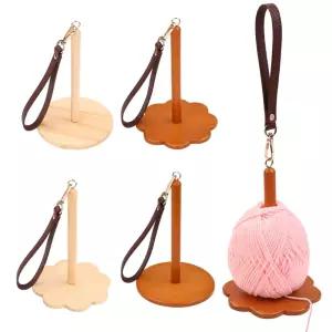 휴대용 얀 홀더 원목 스피너 꽂이 플라워 와인더 손목 실 뜨개질 실패 걸이