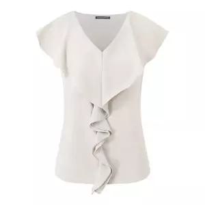 [미니멈 에브리데이]웨이브 러플 브이넥 민소매 블라우스 EC2BA001D _P420443600