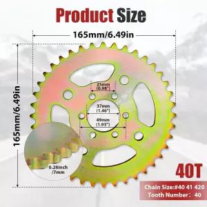 40/41/420 체인용 슈퍼롱 40 투스 미니 자전거 스프로킷 콜먼 CT100U CC100X 바하 두들 버그 DB30 몬스터