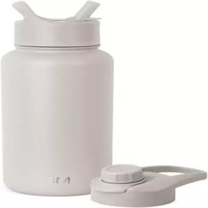 빨대와 처그 뚜껑이 있는 심플 모던 물병 진공 단열 스테인리스 스틸 금속 보온병 재사용 가능한 누수 방지