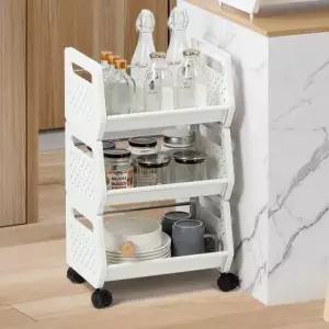 [생활] 장난감 수납 3단 트롤리 바퀴선반 정리대