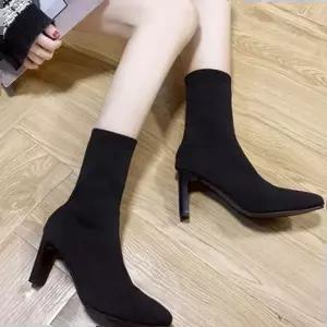 데일리 여성 앵클 부츠 니트 삭스 여자 가을