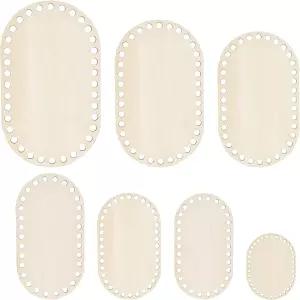 PH PandaHall 7 사이즈 천연 나무 바구니 바닥 타원형 빈칸 고체 코바늘 뜨개질 받침대 DIY 직조 용품 공예