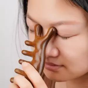 원목 미니 두피 괄사마사지 얼굴 림프 괄사