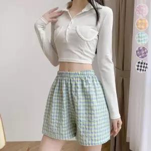 [다잇템][1 1] 여자 실내복 고무줄 잠옷 박시핏 3부 반바지 (39101347A)