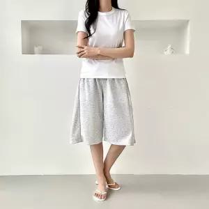 [다잇템]여성 스포티 하프 트랙수트 H라인 면혼방 팬츠 (39388603A)