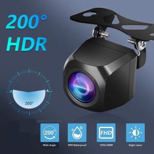 FengShiDa 자동차 후방 카메라, 1920x1080P AHD, 200 ° 어안 골든 렌즈, 풀 나이트 비전, 차량 후진 전면