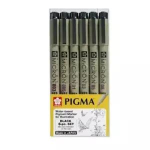 [문구] 중성펜 블랙 6본 피그마 필기구 문구용품