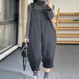 겨울 누빔 멜빵바지 임산부 면바지 여성바지 방풍 보온