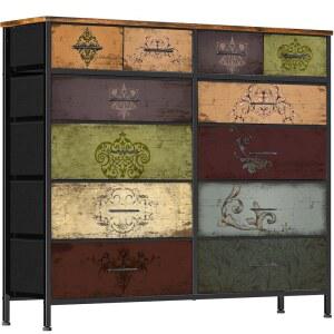 12개의 서랍이 있는 침실용 수유실 바시카 높은 서랍장 패브릭 옷장용