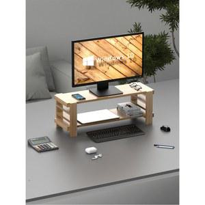 원목 목 보호대 LCD 모니터 키높이 선반 승강 조절이 가능한 데스크 키보드 수납