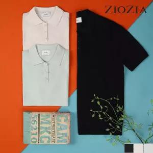 지오지아 여성 여성 카라넥 반팔 니트 AFC2ET1102 431614