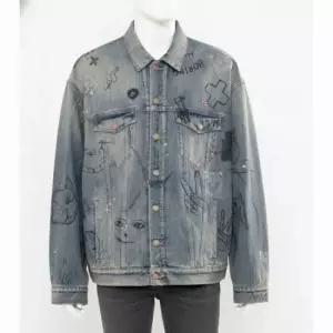 MUST IT_ 그래피티 데님 자켓 청자켓 721708 TOW66 4036
