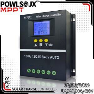 POWLSOJX MPPT 100A 80A 60A 태양열 충전 컨트롤러 12V 24V 36V 48V 태양 전지 패널 납 산성/ 배터리 레귤레이터 듀얼 USB
