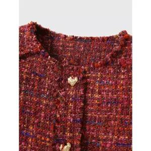 원더우면 여성 울 코트 봄코트 트위드 홀리데이 핸드메이드 로즈 선셋 OPH1