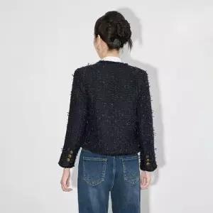 원더우면 여성용 봄코트 마들렌 시리즈 중빈티지 스몰카라 트위드 숏코트 남유 OPH1