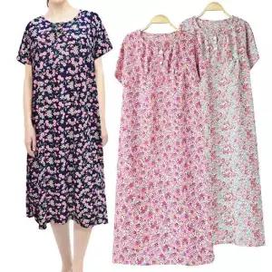 마마로 여성 빅사이즈 인견 원피스 홈웨어 잠옷 반팔원피스