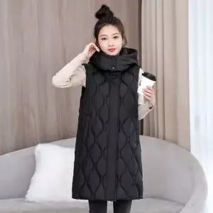 빛채운 하프 여성조끼 나시 후드 퀼팅 루즈핏 다운 OPH1