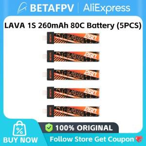 Betafpv LAVA 1S 260mAh 80C 배터리(5PCS) 레이싱 드론용 3.8V 0.98Wh Air65 BT2.0 커넥터