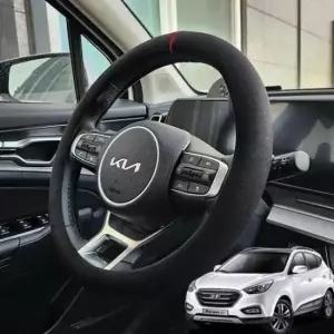 [CAR] 핸들열선 순정형 스웨이드 극세 핸들커버 블랙 투싼ix