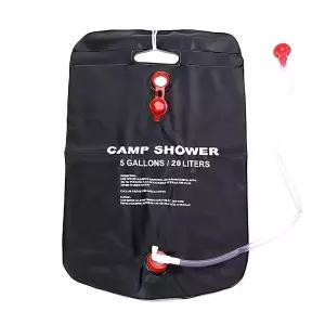 태양열 충전식 20L 휴대용 캠핑 온수 샤워백 노즐 포함