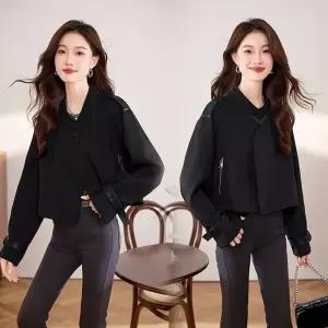 호크아이 니트 가을 캐주얼 여성용 조끼 라이더 점퍼 재킷 숏 데일리룩 KUK1