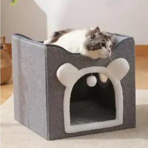 [반려] 2층 고양이 아파트 공간 텐트 다묘용 리빙 하우스 집