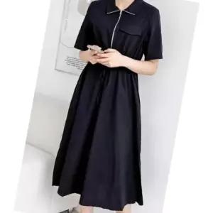 카라 반팔 롱원피스 피로연 예복 상견례옷차림