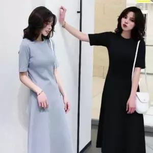 여름원피스 A라인원피스 롱 반팔 원피스 플레어원피스