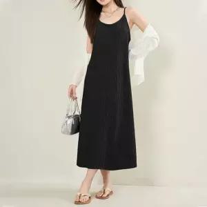 플리츠 끈나시 원피스 2color LM-0664