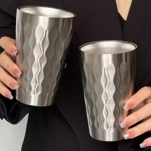 프리미엄 물결 무늬 나들이 산책 소풍 스텐 컵 스텐컵 캠핑컵 피크닉컵