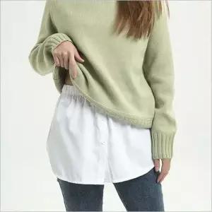 이너 밑단셔츠 롱셔츠 레이어드 밑단 페이크스커트