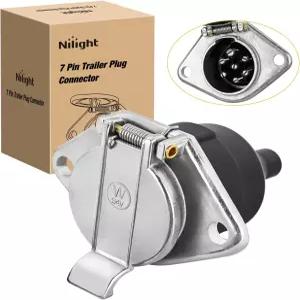 Nilight 7 Way RV 블레이드 투 6 배선 어댑터 플러그 차량 측면 핀 트레일러 라운드 견인 히치 카 보트